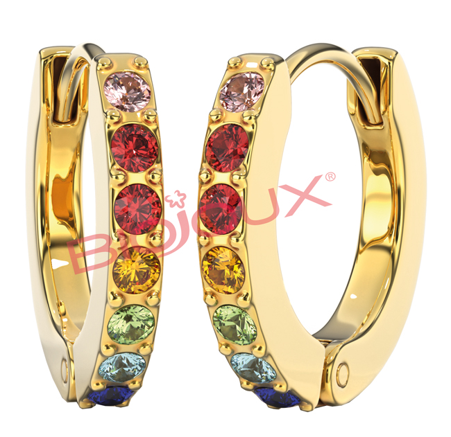 ORECCHINI CRYSTAL HOOP MULTICOLOR ORO 1 PAIO - Farmafamily.it