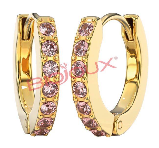 ORECCHINI ROSE CRYSTAL HOOP ORO 1 PAIO - Farmafamily.it