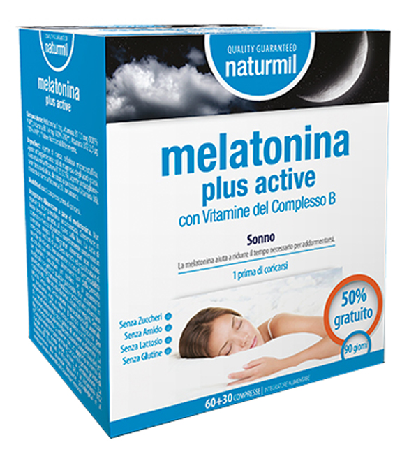 NATURMIL MELATONINA PLUS ACTIVE 90 COMPRESSE - Farmafamily.it