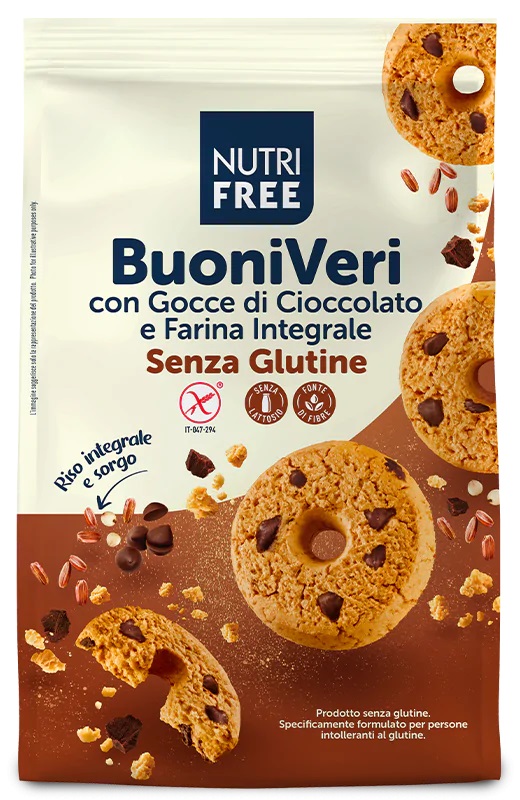 NUTRIFREE BUONI VERI CON GOCCE DI CIOCCOLATO 250 G - Farmafamily.it