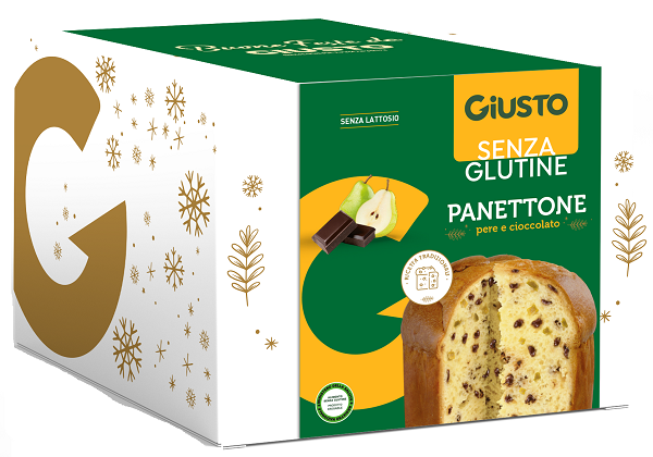 GIUSTO SENZA GLUTINE PANETTONE PERE E CIOCCOLATO 500 G - Farmafamily.it