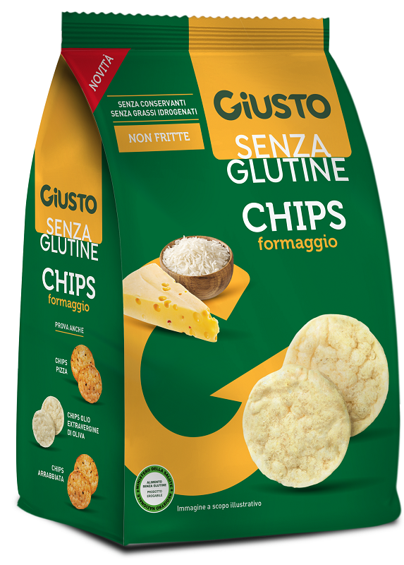 GIUSTO SENZA GLUTINE CHIPS FORMAGGIO 40 G - Farmafamily.it