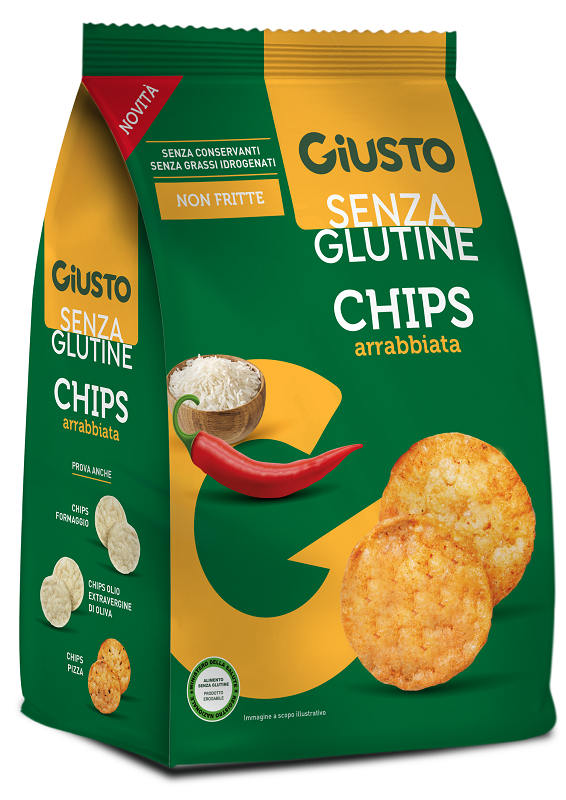 GIUSTO SENZA GLUTINE CHIPS ARRABBIATA 40 G - Farmafamily.it