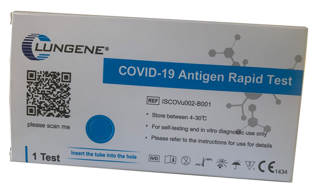 TEST ANTIGENICO RAPIDO COVID-19 CLUNGENE AUTODIAGNOSTICO DETERMINAZIONE QUALITATIVA ANTGENI SARS-COV-2 IN TAMPONI NASALI MEDIANTE IMMUNOCROMATOGRAFIA - Farmafamily.it