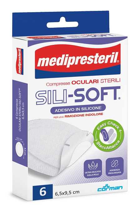 MEDIPRESTERIL COMPRESSA OCULARE ADESIVE WHITE SILICON 6 PEZZI - Farmafamily.it