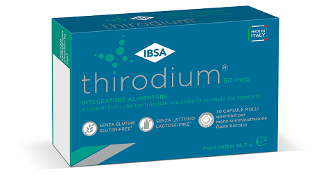 THIRODIUM 50MCG 30 CAPSULE MOLLI SPREMIBILI PER MONOSOMMINISTRAZIONE GUSTO BISCOTTO - Farmafamily.it