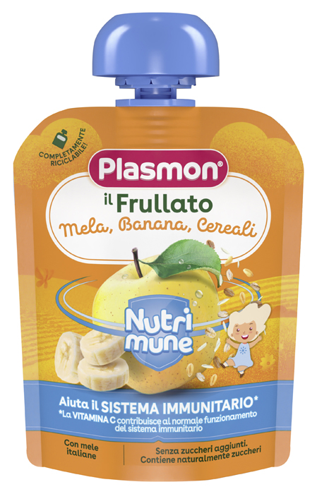 PLASMON NUTRI-MUNE MELA/BANANA/CEREALI 85 G - Farmafamily.it