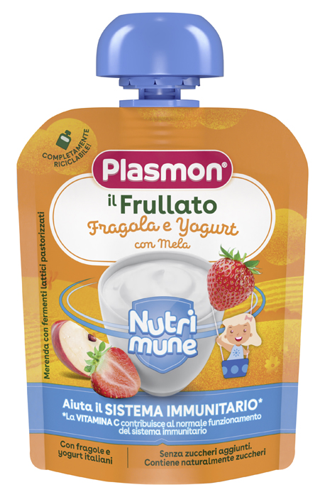 PLASMON NUTRI-MUNE FRAGOLA/YOGURT CON MELA 85 G - Farmafamily.it