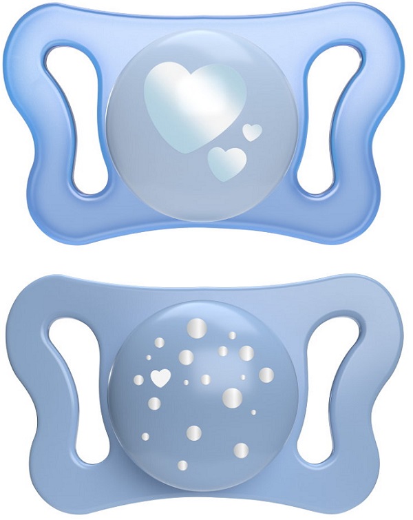 CHICCO SUCCHIETTO MICRO AZZURRO SILICONE 0-2M 2 PEZZI - Farmafamily.it