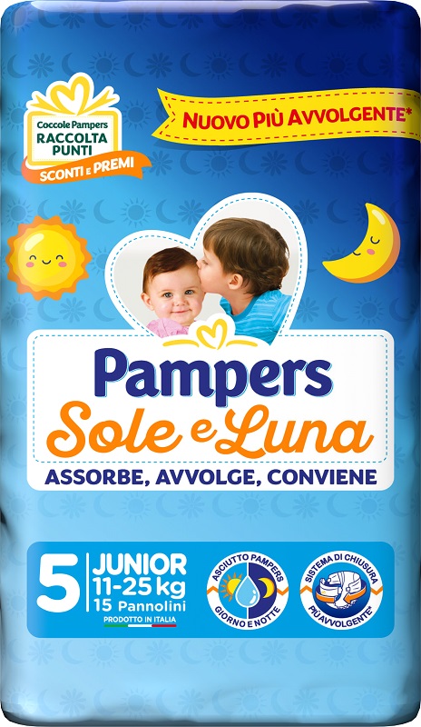 PAMPERS SOLE&LUNA JUNIOR 15 PEZZI - Farmafamily.it