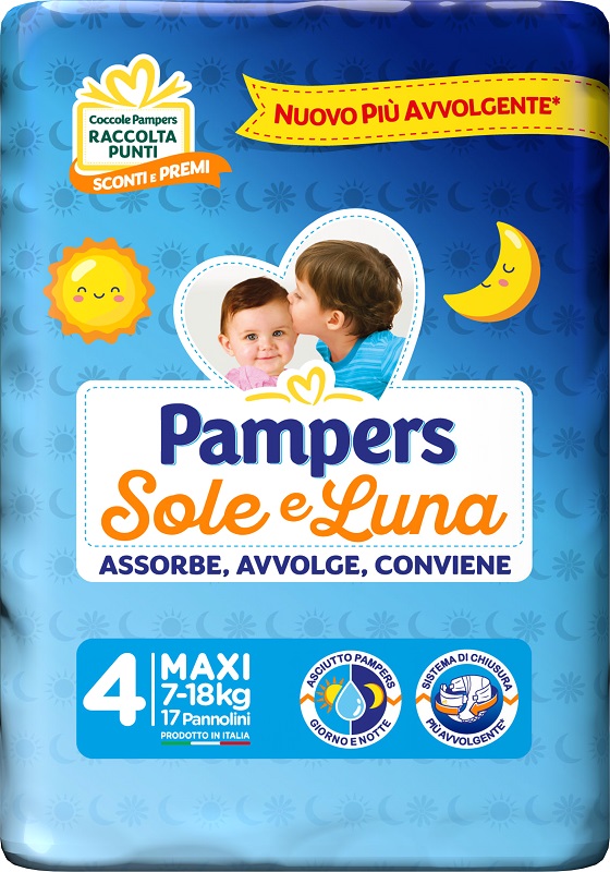 PAMPERS SOLE&LUNA MAXI 17 PEZZI - Farmafamily.it