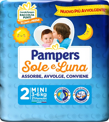 PAMPERS SOLE LUNA MIDINI 21 PEZZI - Farmafamily.it