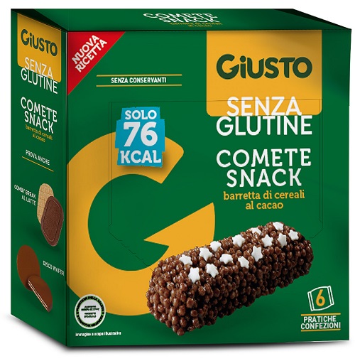 GIUSTO SENZA GLUTINE COMETE SNACK 6 CONFEZIONI DA 20 G - Farmafamily.it