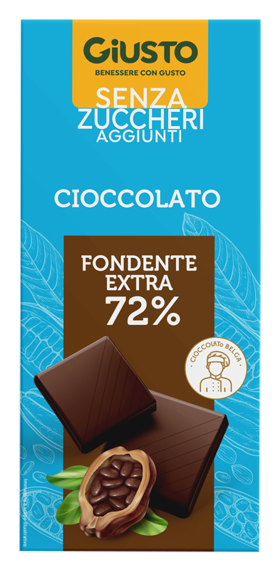 GIUSTO SENZA ZUCCHERO TAVOLETTA EXTRA FONDENTE 85 G - Farmafamily.it