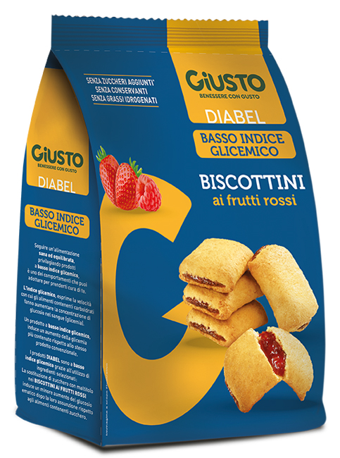 GIUSTO DIABEL BISCOTTINI FRUTTI ROSSI 250 G - Farmafamily.it