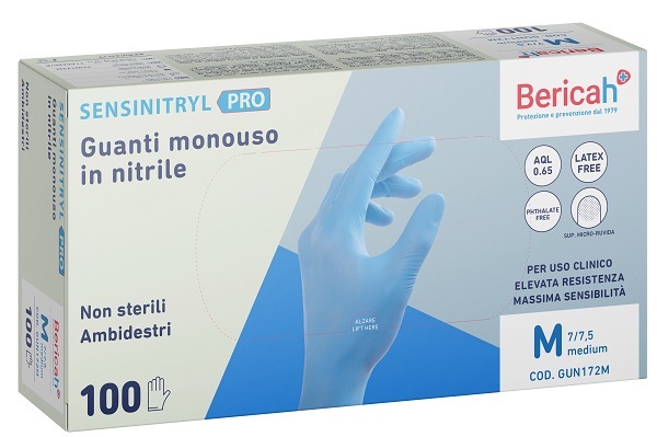 GUANTO MONOUSO SENSINITRYL PRO IN NITRILE MEDIUM 100 PEZZI - Farmafamily.it