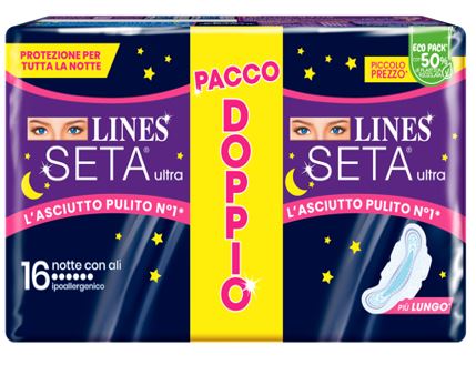 LINES SETA ULTRA ASSORBENTI NOTTE VP DWCT 16 PEZZI - Farmafamily.it