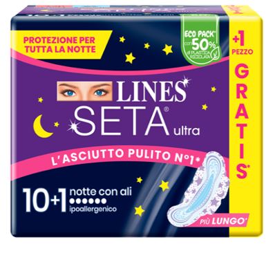 LINES SETA ULTRA ASSORBENTI NOTTE CP 10+1 PEZZI - Farmafamily.it