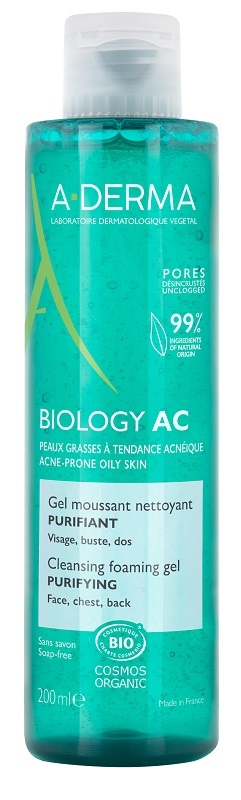 ADERMA BIOLOGY AC GEL DETERGENTE SCHIUMOGENO PURIFICANTE 200 ML - Farmafamily.it
