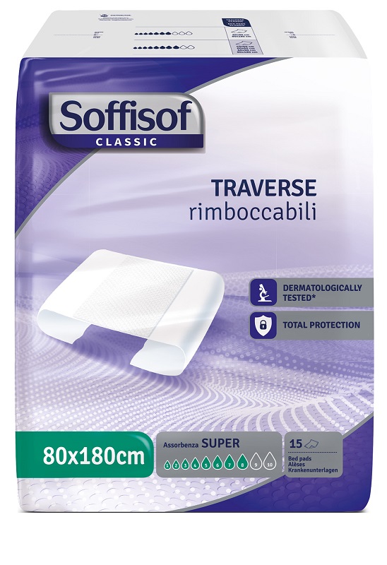 TRAVERSA PER INCONTINENZA SOFFISOF CLASSIC 8 GOCCE 80 X 180 15 PEZZI - Farmafamily.it