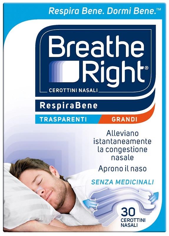 CEROTTI NASALI BREATHE RIGHT TRASPARENTI GRANDI 30 PEZZI - Farmafamily.it