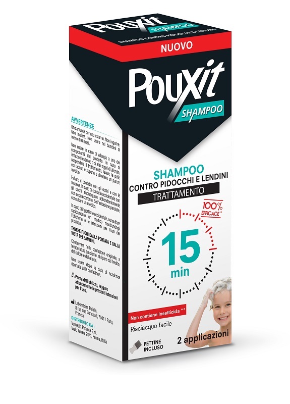 SHAMPOO CONTRO PIDOCCHI E LENDINI POUXIT TRATTAMENTO CON PETTINE INCLUSO 200 ML - Farmafamily.it