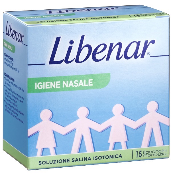 SOLUZIONE SALINA ISOTONICA 0,9% LIBENAR PER IGIENE NASALE 15 FLACONCINI MONOUSO X 5 ML - Farmafamily.it
