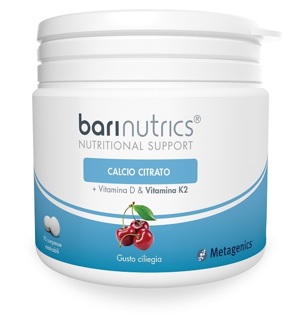 BARINUTRICS CALCIO CITRATO K2 CILIEGIA 90 COMPRESSE - Farmafamily.it