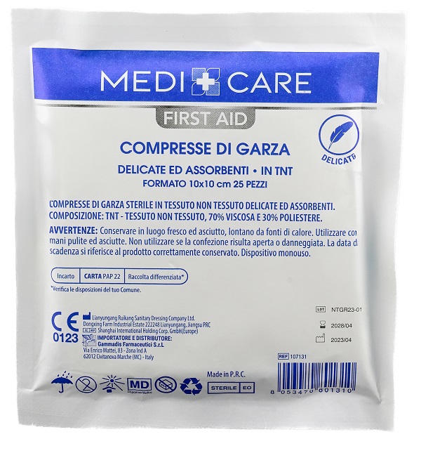 GARZA MEDICARE TNT 10X10 CM 25 PEZZI - Farmafamily.it