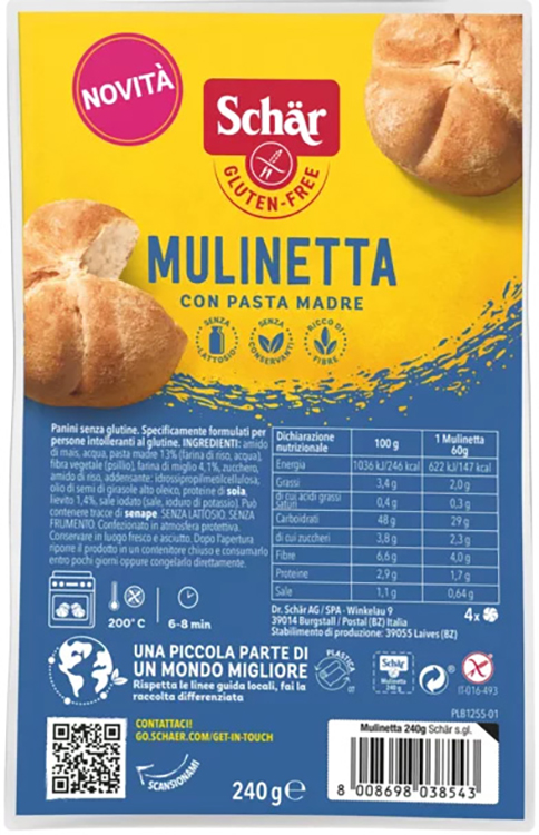 SCHAR MULINETTA 4 PEZZI DA 60 G - Farmafamily.it