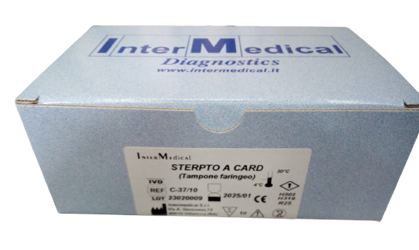 TEST RAPIDO STREPTOCOCCO A INTERMEDICAL DETERMINAZIONE QUALITATIVA ANTIGENE STREPTOCOCCO A IN TAMPONE FARINGEO MEDIANTE IMMUNOCROMATOGRAFIA 10 PEZZI - Farmafamily.it
