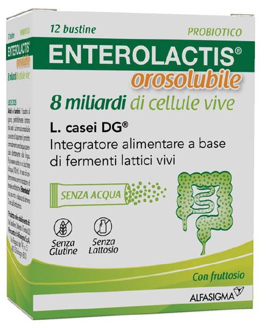 ENTEROLACTIS OROSOLUBILE 12 BUSTINE 8 MILIARDI DI CELLULE VIVE - Farmafamily.it