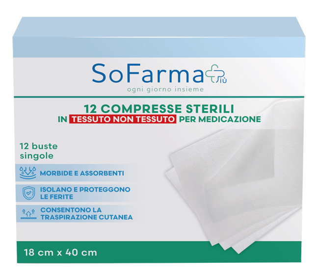 GARZA COMPRESSA IN TNT 18X40 CM 12 PEZZI SOFARMAPIU' - Farmafamily.it