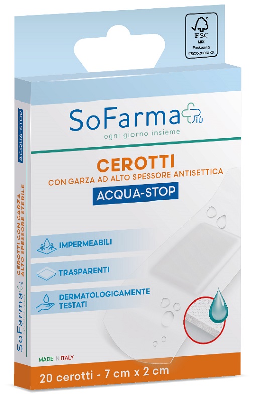 CEROTTO ACQUASTOP 7X2 CM 20 PEZZI SOFARMAPIU' - Farmafamily.it