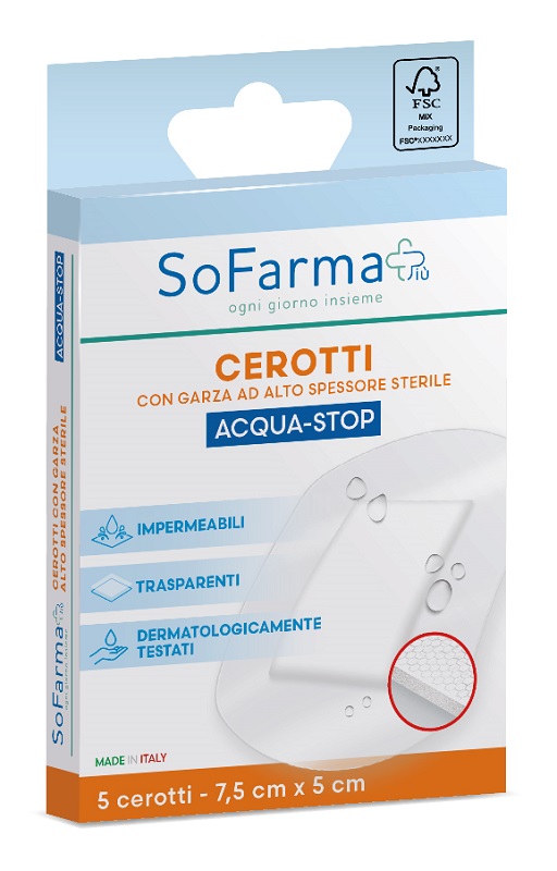 CEROTTO ACQUASTOP 7,5X5 CM 5 PEZZI SOFARMAPIU' - Farmafamily.it