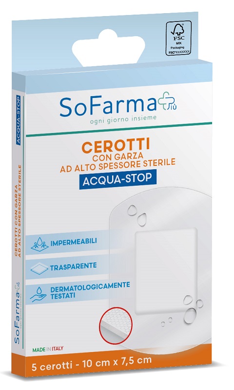 CEROTTO ACQUASTOP 10X7,5 CM 5 PEZZI SOFARMAPIU' - Farmafamily.it