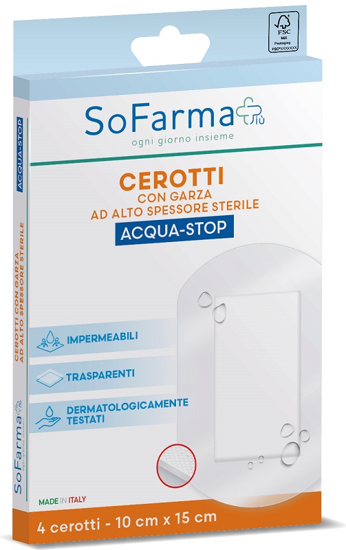 CEROTTO ACQUASTOP 10X15 CM 4 PEZZI SOFARMAPIU' - Farmafamily.it