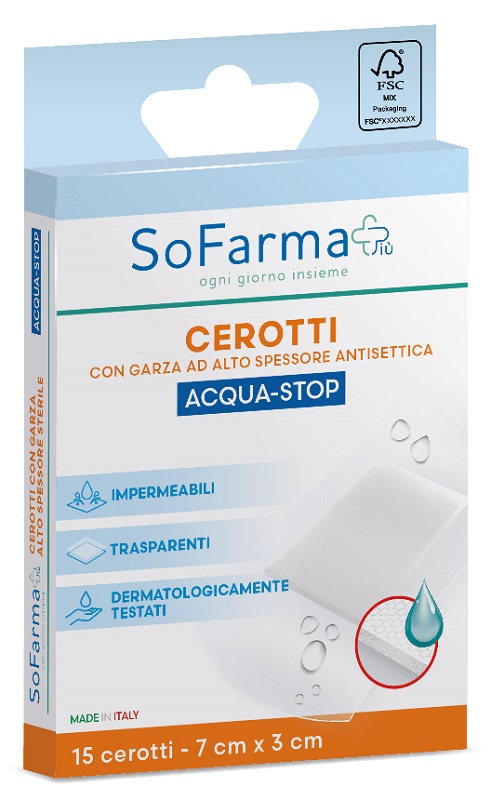 CEROTTO ACQUASTOP 7X3 CM 15 PEZZI SOFARMAPIU' - Farmafamily.it