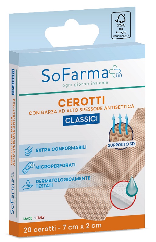 CEROTTO CLASSICO 7X2 CM 20 PEZZI SOFARMAPIU' - Farmafamily.it