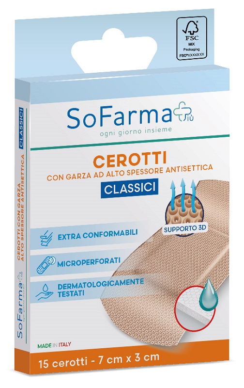 CEROTTO CLASSICO 7X3 CM 15 PEZZI SOFARMAPIU' - Farmafamily.it