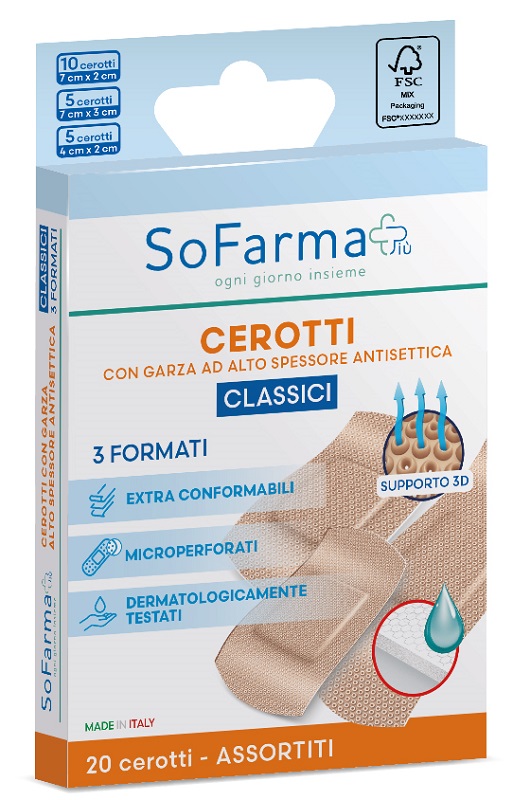 CEROTTO CLASSICO ASSORTITI 20 PEZZI SOFARMAPIU' - Farmafamily.it