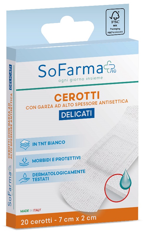 CEROTTO DELICATO 7X2 CM 20 PEZZI SOFARMAPIU' - Farmafamily.it