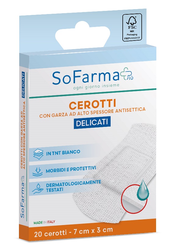 CEROTTO DELICATO 7X3 CM 20 PEZZI SOFARMAPIU' - Farmafamily.it