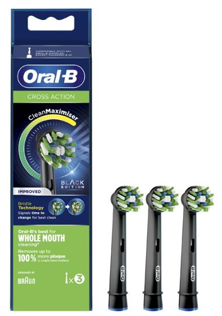 ORALB POWER REFILL EB50 CROSSACTION BLACK 3 PEZZI - Farmafamily.it