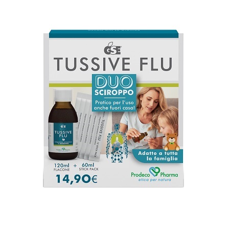 GSE TUSSIVE FLU DUO FLACONE+6 STICK PACK MONODOSE - Farmafamily.it