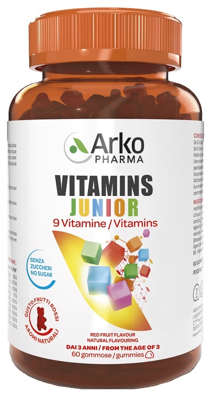 VITAMINS JUNIOR 60 GUMMIES SENZA ZUCCHERI GUSTO FRUTTI ROSSI - Farmafamily.it