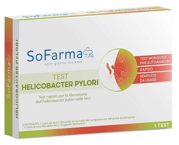 TEST AUTODIAGNOSTICO HELICOBACTER PYLORI SOFARMAPIU' - Farmafamily.it