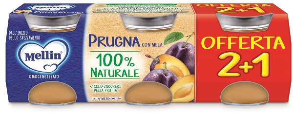 MELLIN OMOGENEIZZATO PRUGNA 3 PEZZI DA 100 G - Farmafamily.it
