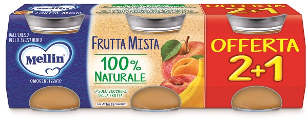 MELLIN OMOGENEIZZATO FRUTTA MISTA 3 PEZZI DA 100 G - Farmafamily.it