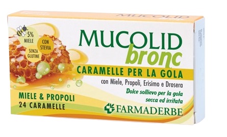 MUCOLID BRONC MIELE & PROPOLI 24 CARAMELLE - Farmafamily.it